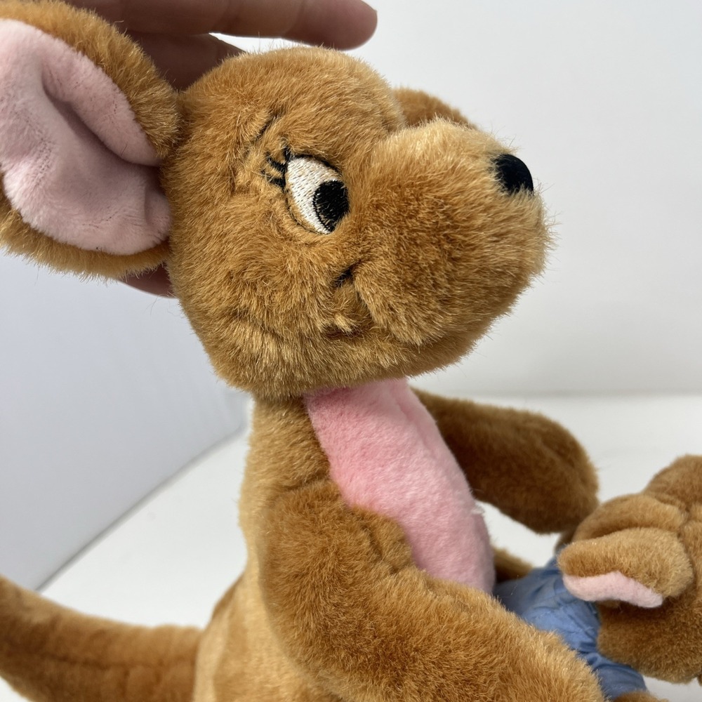 VINTAGE Disney Store World Kanga & Roo Plush Winnie The Pooh Kangaroo Joey 11" - Picture 7 of 9